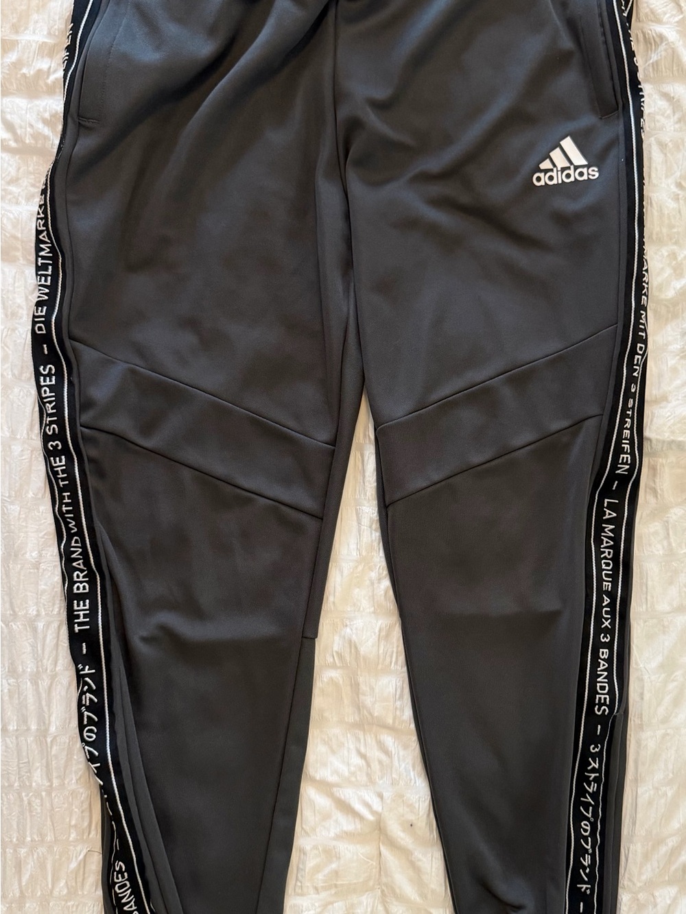adidas Black Jogger Pants with Logo Tape